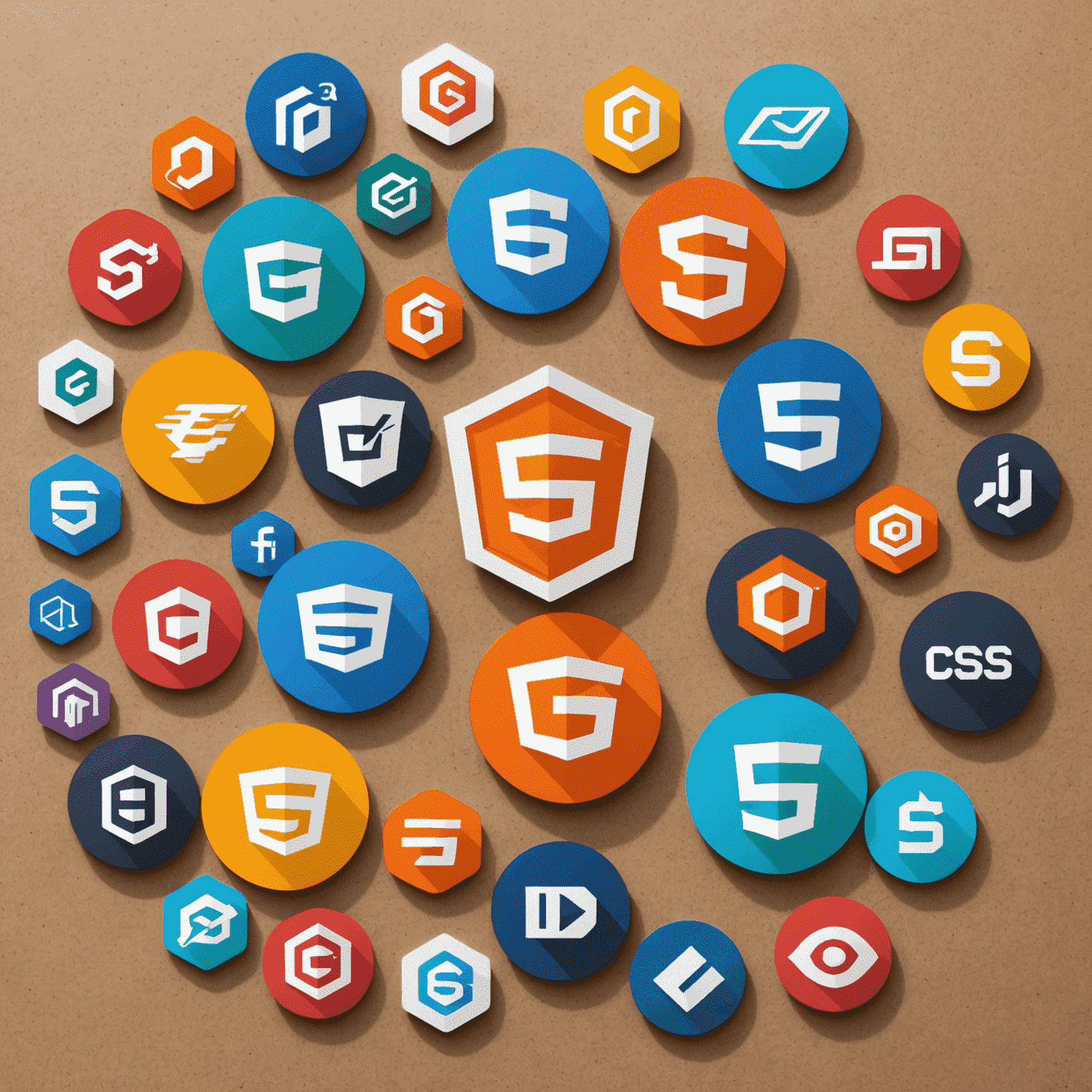 Collage de logos de HTML5, CSS3 y JavaScript, representando las tecnologías fundamentales del desarrollo web